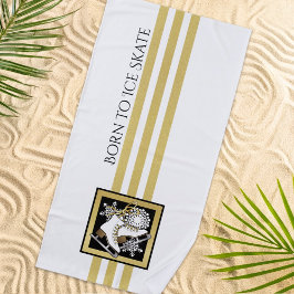 Glitter Black, gepersonaliseerd, zwart, witte ijsv Strandlaken