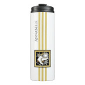 Glitter Black, gepersonaliseerd, zwart, witte ijsv Thermosbeker (Voorkant)