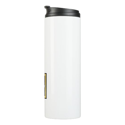 Glitter Black, gepersonaliseerd, zwart, witte ijsv Thermosbeker (Geroteerd rechts)