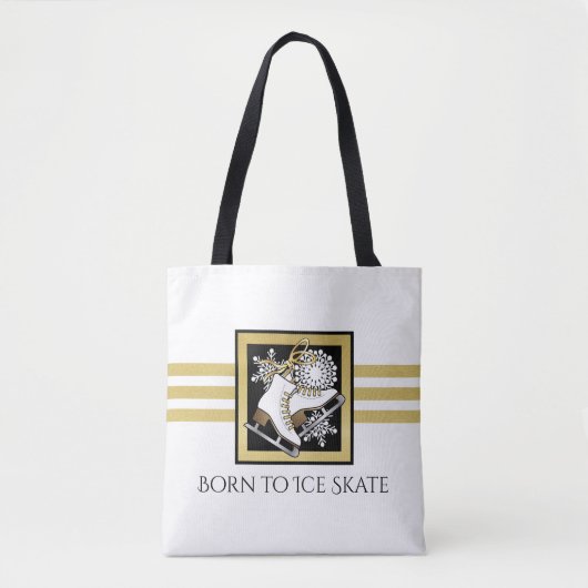 Glitter Black, gepersonaliseerd, zwart, witte ijsv Tote Bag (Voorkant)