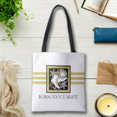 Glitter Black, gepersonaliseerd, zwart, witte ijsv Tote Bag