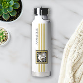 Glitter Black, gepersonaliseerd, zwart, witte ijsv Waterfles