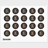 Glitter Black Gold 70th Birthday Party Ronde Sticker (Vel)