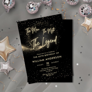 Glitter Black & Gold Het Man De mythe De legende Kaart