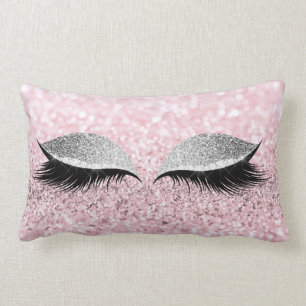 Glitter Black Makeup Eye Lashes White Silver Pink Kussen