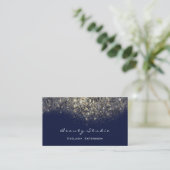 Glitter Black Makeup Lash Blue Navy Spark Visitekaartje (Staand voorkant)