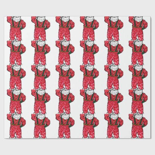 glitter black santa claus cadeaupapier (Vlak)