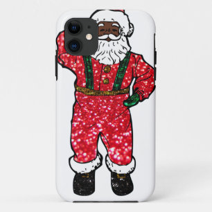 glitter black santa claus iPhone 11 hoesje