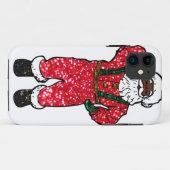 glitter black santa claus Case-Mate iPhone case (Achterkant (horizontaal))