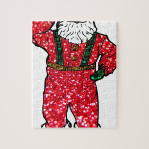 glitter black santa claus legpuzzel