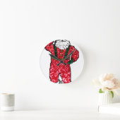 glitter black santa claus ronde klok (Huis)