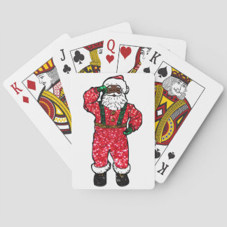 glitter black santa claus speelkaarten