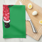 glitter black santa claus theedoek (Quarter Fold)