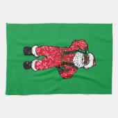 glitter black santa claus theedoek (Horizontaal)
