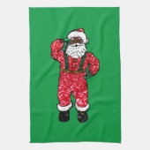 glitter black santa claus theedoek (Verticaal)