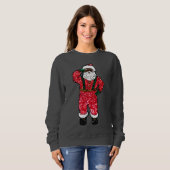 glitter black santa claus xmas sweatshirt (Voorkant volledig)
