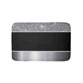 Glitter Black Silver Pattern Afdrukontwerp Badmat (Voorkant)
