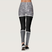 Glitter Black Silver Pattern Afdrukontwerp Leggings (Achterkant)