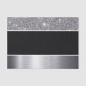 Glitter Black Silver Pattern Afdrukontwerp Tissuepapier (Voorkant)
