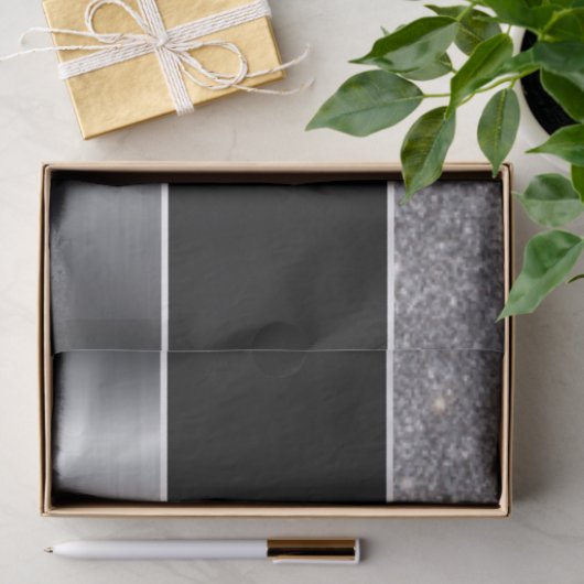 Glitter Black Silver Pattern Afdrukontwerp Tissuepapier (Geschenk)