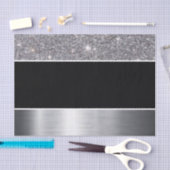 Glitter Black Silver Pattern Afdrukontwerp Tissuepapier (Craft)