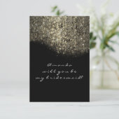 Glitter Black White Confetti Bridesmaid Kaart (Staand voorkant)