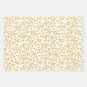 Glitter bladeren patroon kerstvakantie inpakpapier vel (Voorkant)