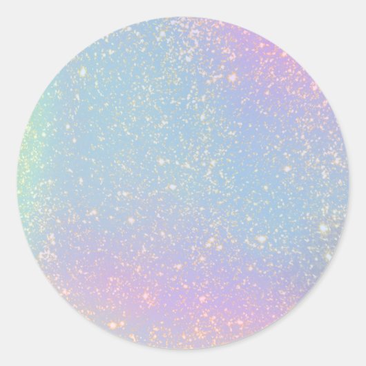 Glitter Blank Waterverf goudhoudende regenboog Ronde Sticker (Voorkant)