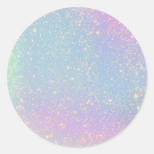 Glitter Blank Waterverf goudhoudende regenboog Ronde Sticker