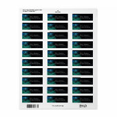 Glitter Blau & Groen Maskerade Adreslabels Etiket (Full Sheet)