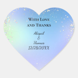 Glitter Blau Paarse Huwelijk Persoonlijk maken  Hart Sticker
