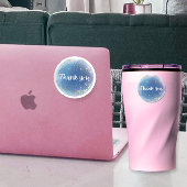 Glitter blauw dank je dromerige bruiloft ronde sticker