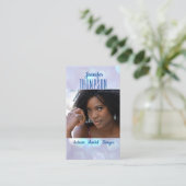 Glitter Blauw Foto Moderne Actrice Zangermodel Visitekaartje (Staand voorkant)