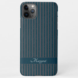 Glitter blauw  | Minimaal Modern Initiaal Monogram iPhone 11Pro Max Hoesje