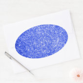 Glitter Blauw Ovale Sticker (Envelop)