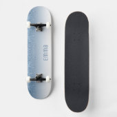 Glitter Blauw Skateboard met Naam (Voorkant)