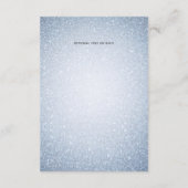 Glitter Blauw Sneeuwvlok winter Bruiloft Details K Informatiekaartje (Achterkant)