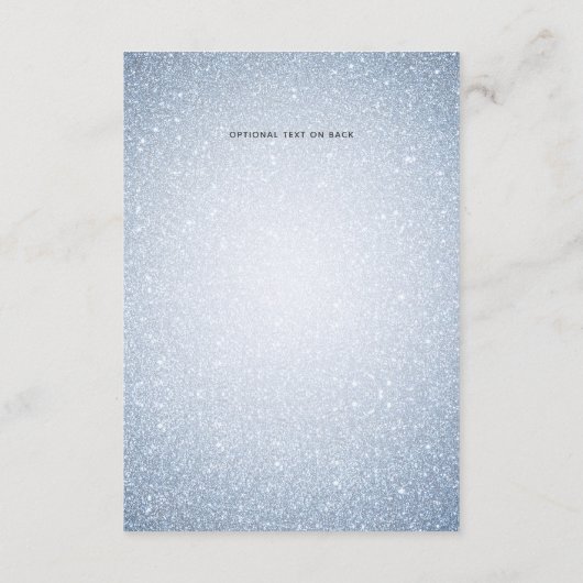 Glitter Blauw Sneeuwvlok winter Bruiloft Details K Informatiekaartje (Achterkant)