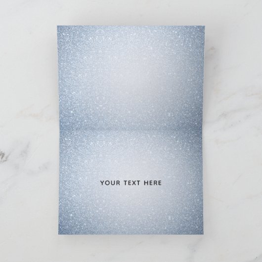 Glitter Blauw Sneeuwvlokken winter bruiloft Dank u Bedankkaart (Binnen)