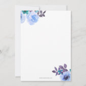 Glitter Blauwe Bloemige Ballon Jongen Baby Shower Kaart (Achterkant)