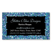 Glitter Blauwe Elegantie Magnetische Businesskaart Visitekaartje Magneet (Voorkant)