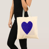 Glitter Blauwe Hart Trouw Tote Bag (Voorkant (product))