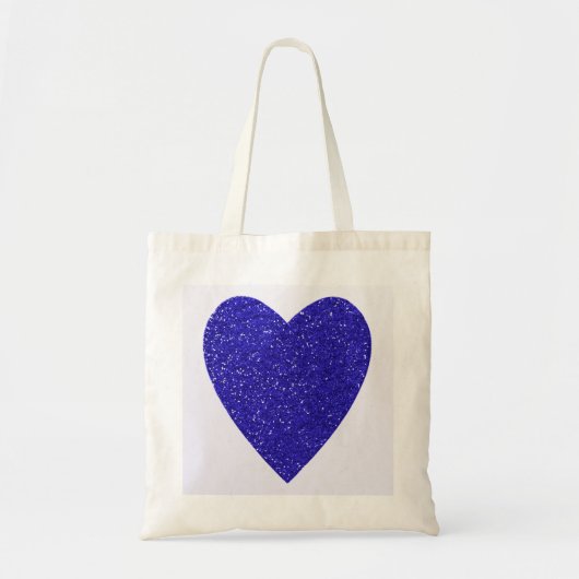 Glitter Blauwe Hart Trouw Tote Bag (Voorkant)