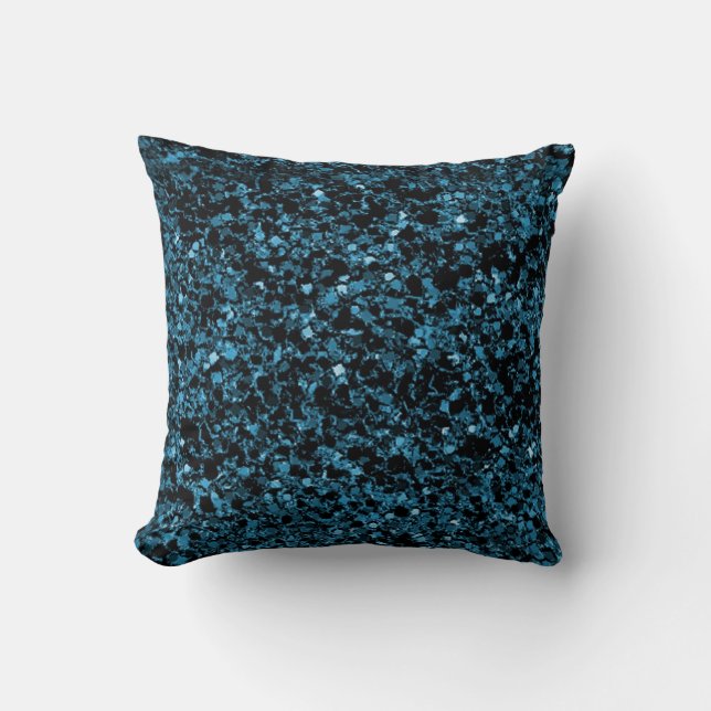 Glitter blauwgroen blauw textuur werpt kussen (Voorkant)