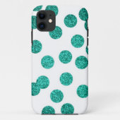 Glitter Blauwgroen iPhone Case (Achterkant)