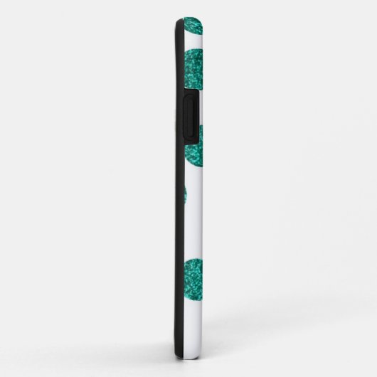 Glitter Blauwgroen iPhone Case (Achterkant/rechts)