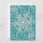 Glitter Blauwgroen Silver Winter Wonderland Sweet  Kaart (Achterkant)