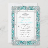 Glitter Blauwgroen Silver Winter Wonderland Sweet  Kaart (Voorkant)