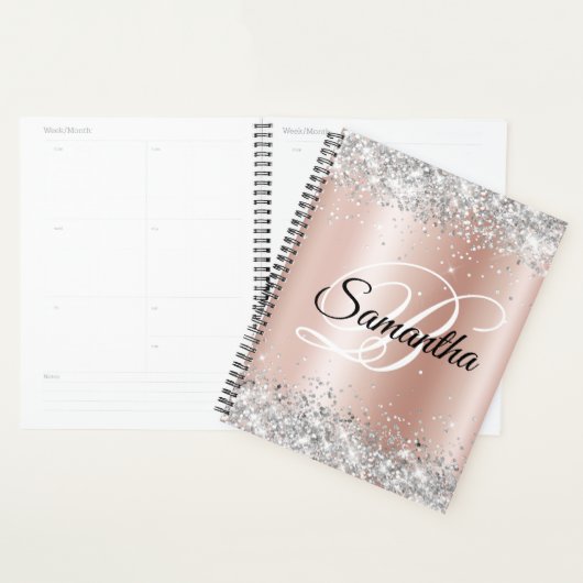 Glitter Bleek Roos Gold Foil Monogram Planner (Display)