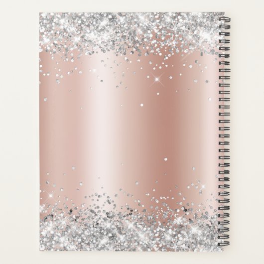Glitter Bleek Roos Gold Foil Monogram Planner (Achterkant)